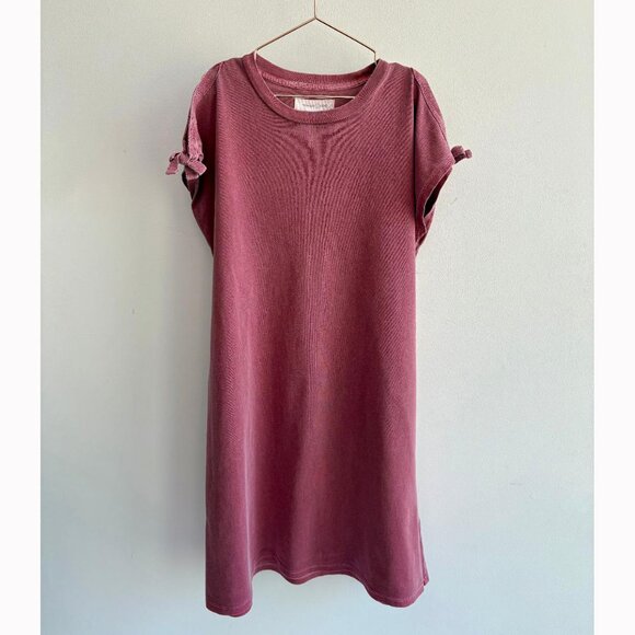 Treasure & Bond (Nordstrom Brand) Red Rosewood Split Sleeve T-Shirt Dress - Picture 1 of 7